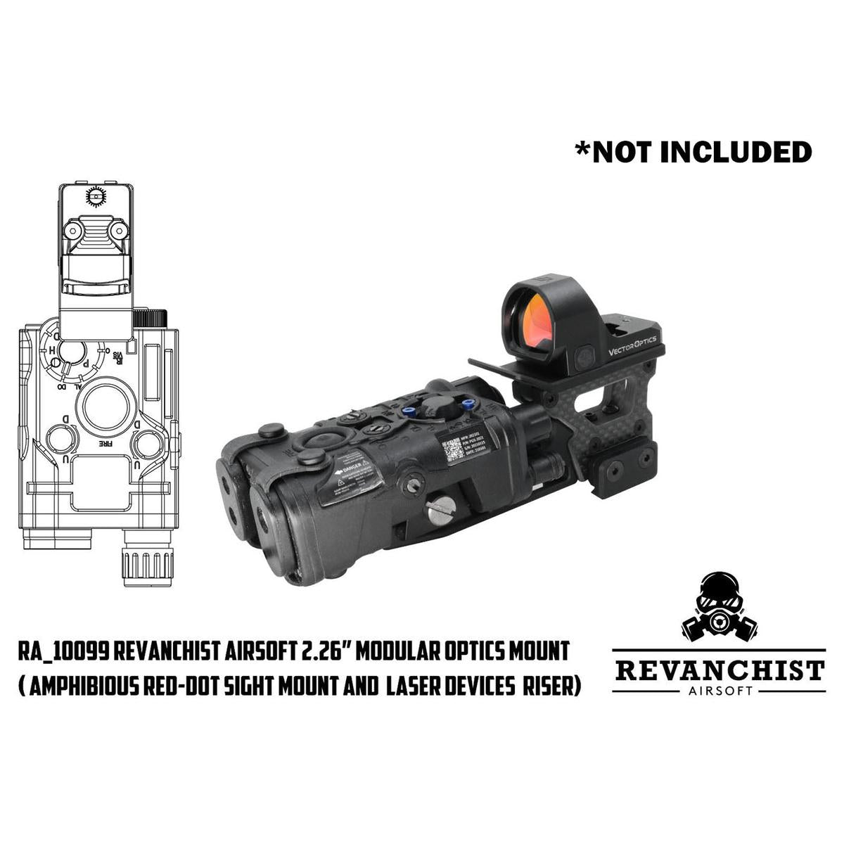 Revanchist Airsoft 2.26インチ モジュラー光学系マウント - T2/両用