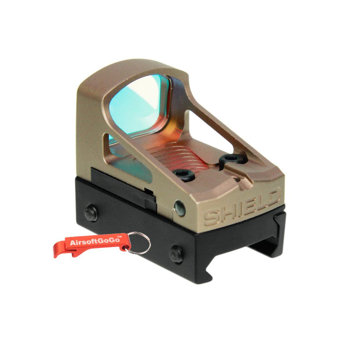RMSタイプ 小型赤色ドットサイト マルイ＆WEガスブローバックマウント対応 (1913用レイル / マウント付き、ダークアース色)-AIRSOFT GOGO エアガン・サバゲー用品通販