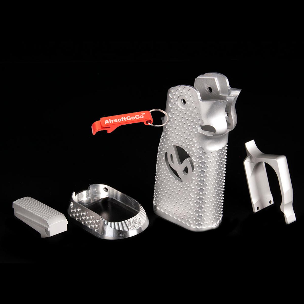 RWA AIRSOFT SURGEON グリップ 東京マルイ ハイキャパ シリーズ用 (シルバー)-AIRSOFT GOGO エアガン・サバゲー用品通販