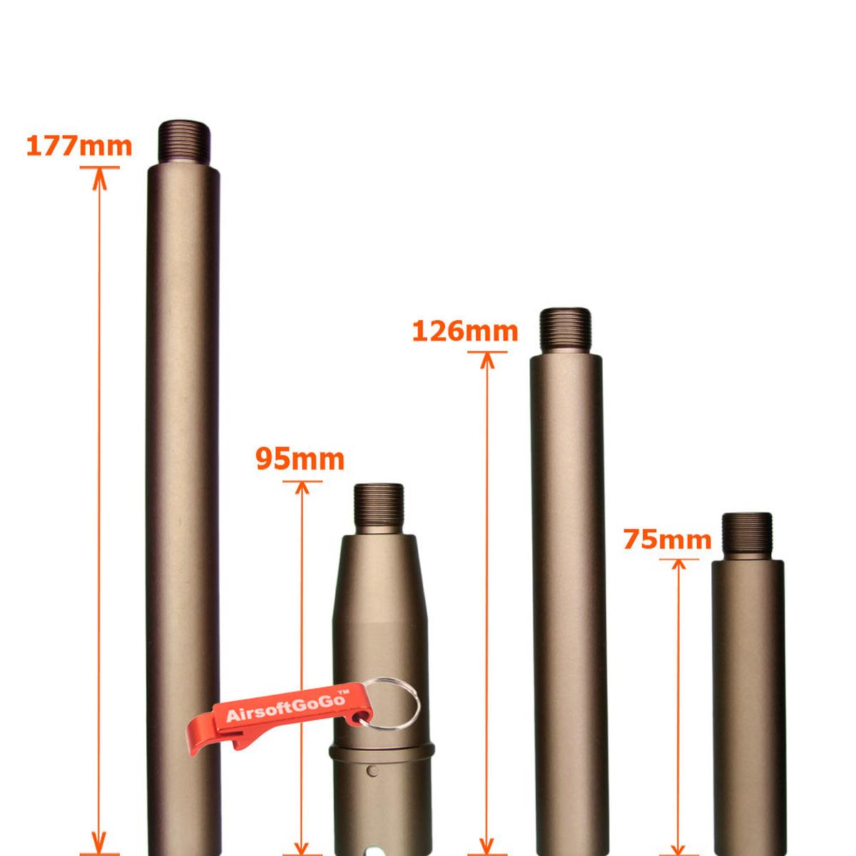 Systema PTW M4専用のカスタム マルチレングス アウターバレル 砂色 (サイズ：95/177/126/75mm)-AIRSOFT GOGO エアガン・サバゲー用品通販