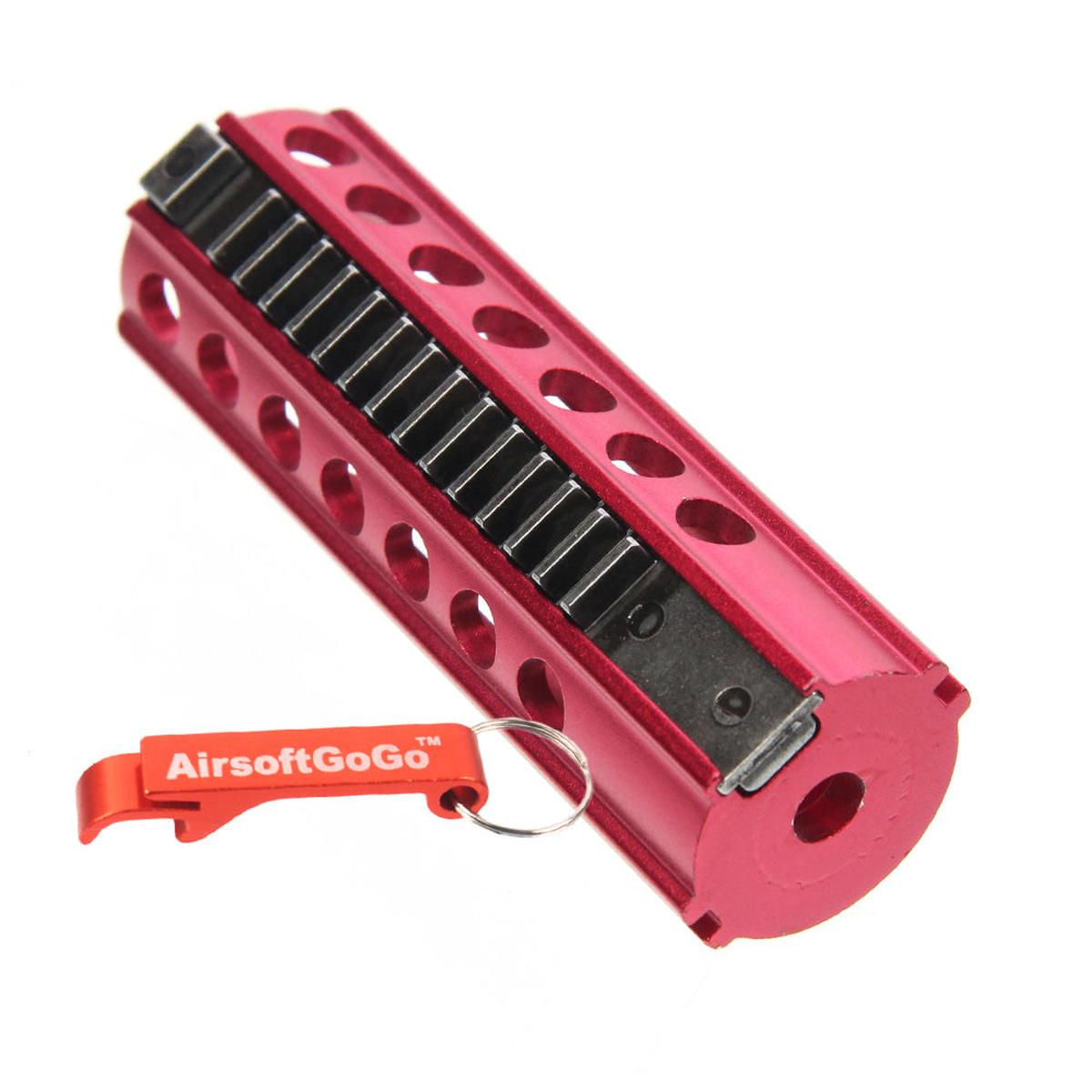 Ver.2, 3メカボックス対応Army Force製アルミ ピストン (スチール歯14枚 、赤)-AIRSOFT GOGO エアガン・サバゲー用品通販