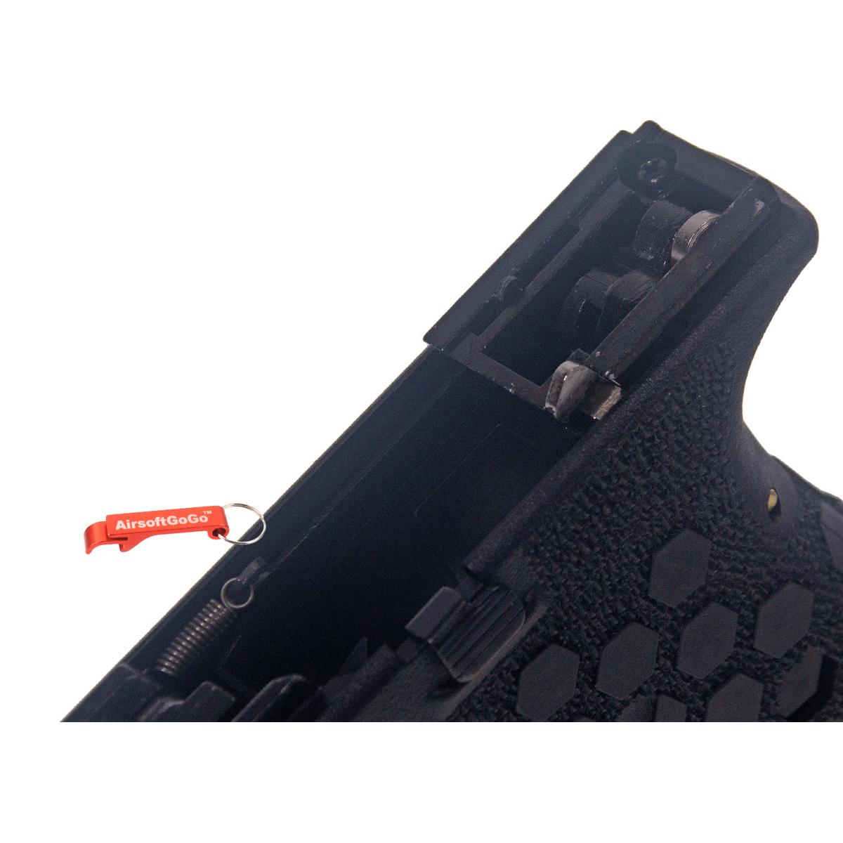 WE G17 G34 GBB対応 HEXカットタイプ カスタムグリップセット (ブラックカラー)-AIRSOFT GOGO エアガン・サバゲー用品通販