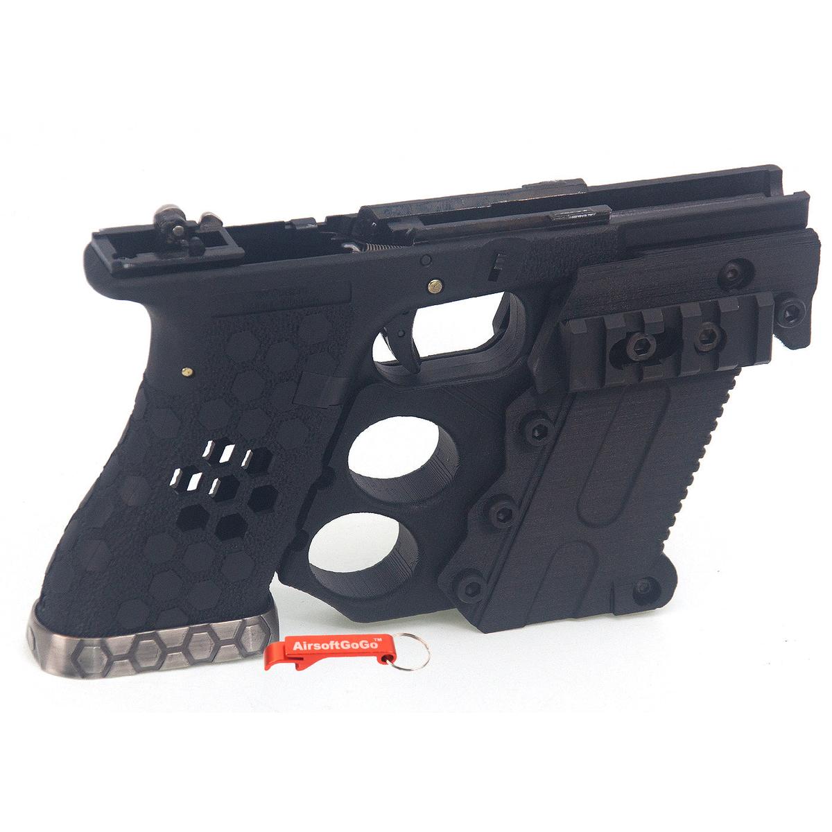 WE G17, G34シリーズGBB用 SLONG社製3D印刷コンポーネント X AW G17グリップセット (ブラック)-AIRSOFT GOGO エアガン・サバゲー用品通販