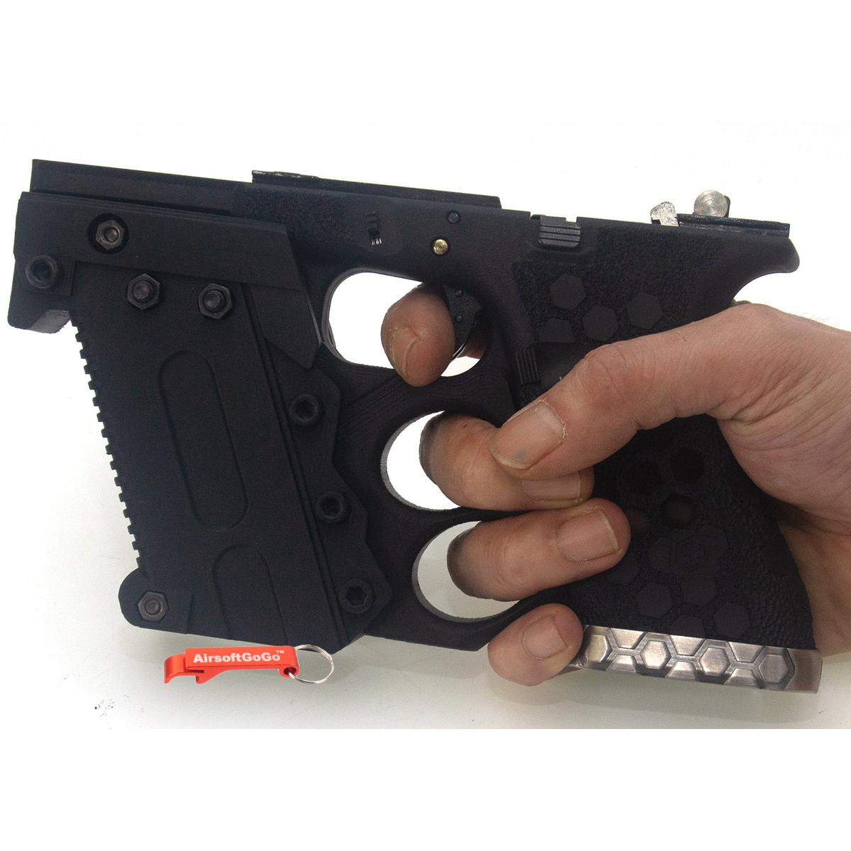 WE G17, G34シリーズGBB用 SLONG社製3D印刷コンポーネント X AW G17グリップセット (ブラック)-AIRSOFT GOGO エアガン・サバゲー用品通販