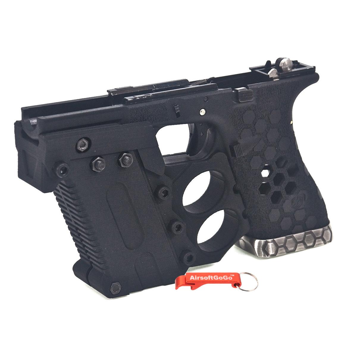 WE G17, G34シリーズGBB用 SLONG社製3D印刷コンポーネント X AW G17グリップセット (ブラック)-AIRSOFT GOGO エアガン・サバゲー用品通販