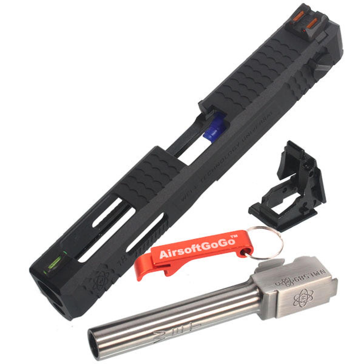 WE G18Cガスブローバック用カスタムスライドSタイプ ( 銀バレル )-AIRSOFT GOGO エアガン・サバゲー用品通販