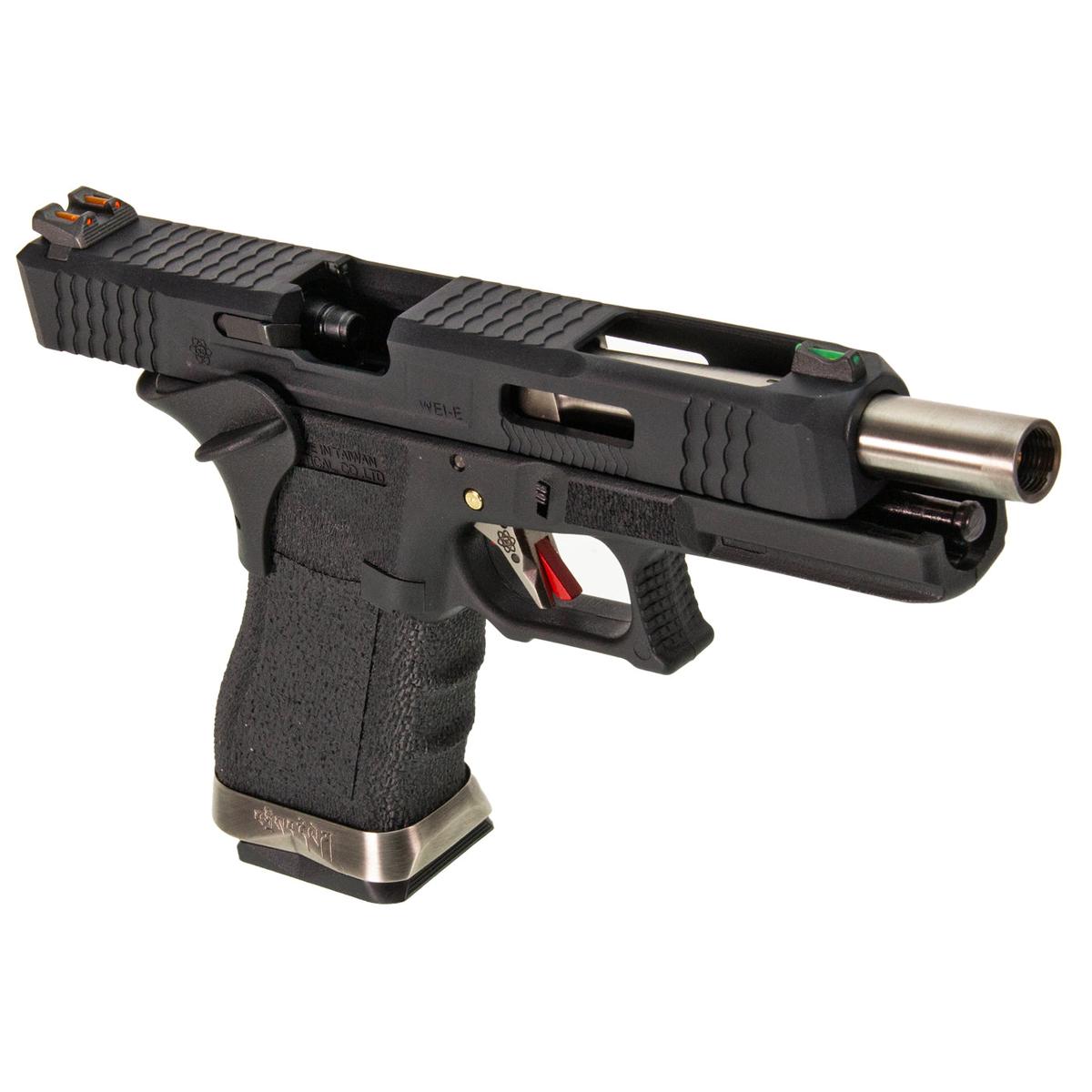 WE G34 T5 ガスブローバック （シルバーアウターバレル、ブラックフレーム）-AIRSOFT GOGO エアガン・サバゲー用品通販