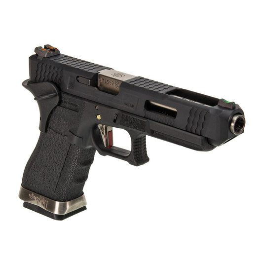 WE G34 T5 ガスブローバック （シルバーアウターバレル、ブラックフレーム）-AIRSOFT GOGO エアガン・サバゲー用品通販