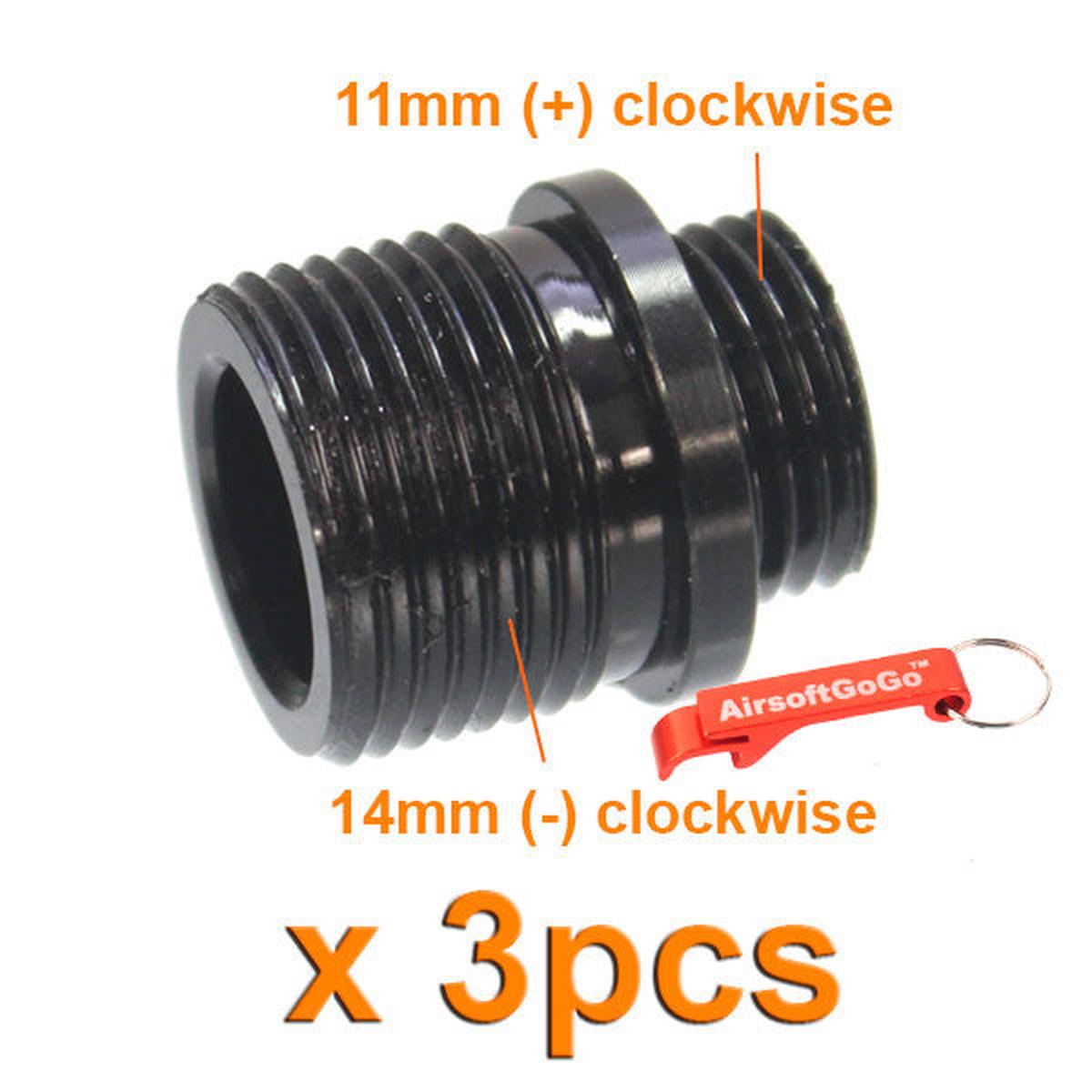 WE ガスブローバックピストル （3個入り）用WE-Tech 11-14mmサイレンサーアダプター-AIRSOFT GOGO エアガン・サバゲー用品通販