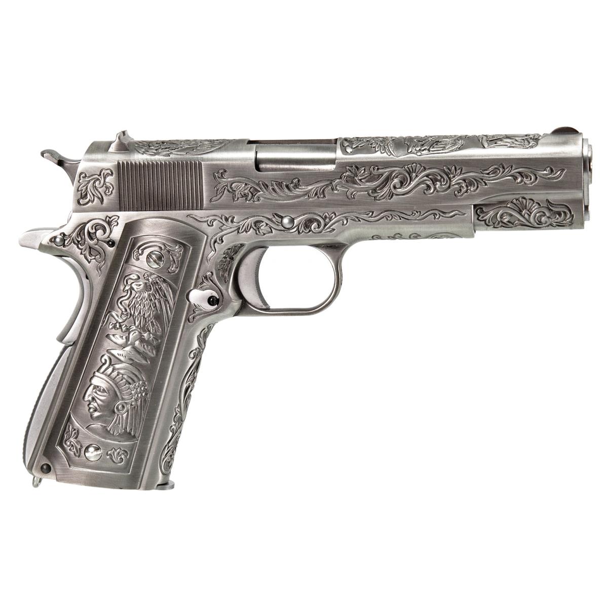 WE M1911A1 エングレーブ風カスタム Classic Floral Pattern モデル GBBフルメタルパーツセット (シルバー)-AIRSOFT GOGO エアガン・サバゲー用品通販