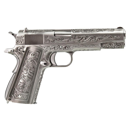 WE M1911A1 エングレーブ風カスタム Classic Floral Pattern モデル GBBフルメタルパーツセット (シルバー)-AIRSOFT GOGO エアガン・サバゲー用品通販