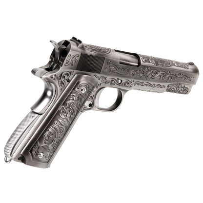 WE M1911A1 エングレーブ風カスタム Classic Floral Pattern モデル GBBフルメタルパーツセット (シルバー)-AIRSOFT GOGO エアガン・サバゲー用品通販