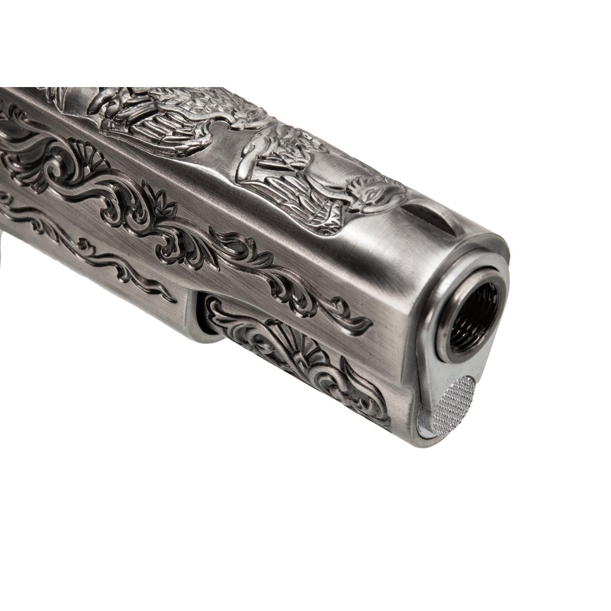 WE M1911A1 エングレーブ風カスタム Classic Floral Pattern モデル GBBフルメタルパーツセット (シルバー)-AIRSOFT GOGO エアガン・サバゲー用品通販