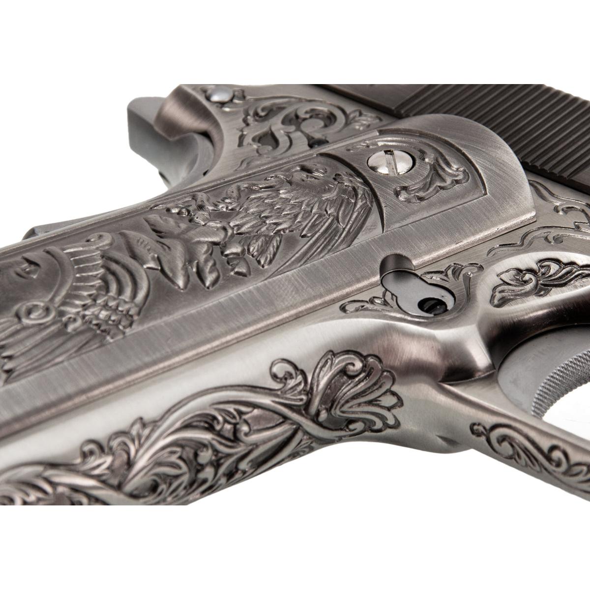 WE M1911A1 エングレーブ風カスタム Classic Floral Pattern モデル GBBフルメタルパーツセット (シルバー)-AIRSOFT GOGO エアガン・サバゲー用品通販