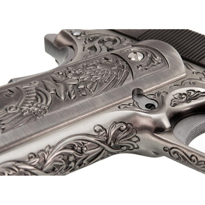 WE M1911A1 エングレーブ風カスタム Classic Floral Pattern モデル GBBフルメタルパーツセット (シルバー)-AIRSOFT GOGO エアガン・サバゲー用品通販
