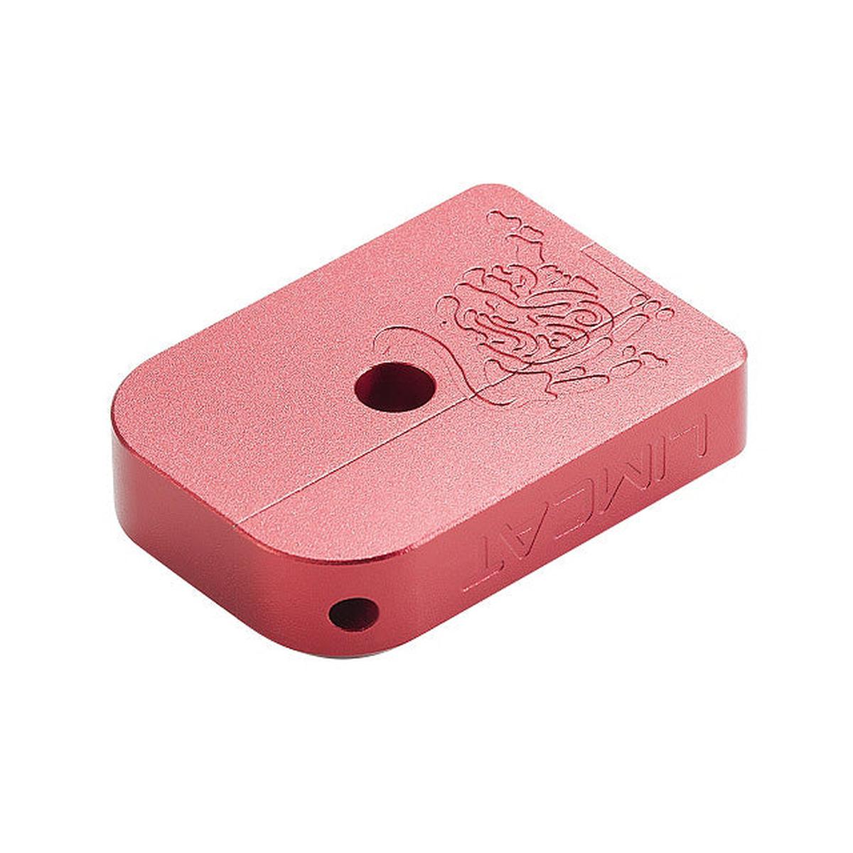 WE / マルイ GBB ハイキャパシリーズ対応 AIP社製 アルミ 薄いタイプ 「Limcat」 マガジンバンパー (レッド)-AIRSOFT GOGO エアガン・サバゲー用品通販