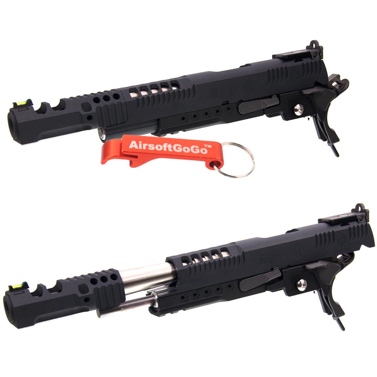 WE / マルイ ハイキャパ5.1・4.3 GBB ガスブローバック用ARMORER WORKS IPSC スライドセット ブラック-AIRSOFT GOGO エアガン・サバゲー用品通販
