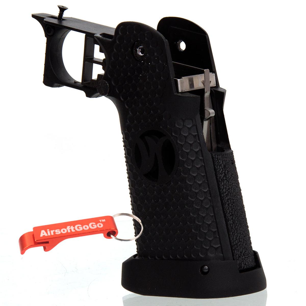 WE / マルイ ハイキャパ5.1・4.3 GBB ガスブローバック用IPSC グリップセット (ブラック)-AIRSOFT GOGO エアガン・サバゲー用品通販