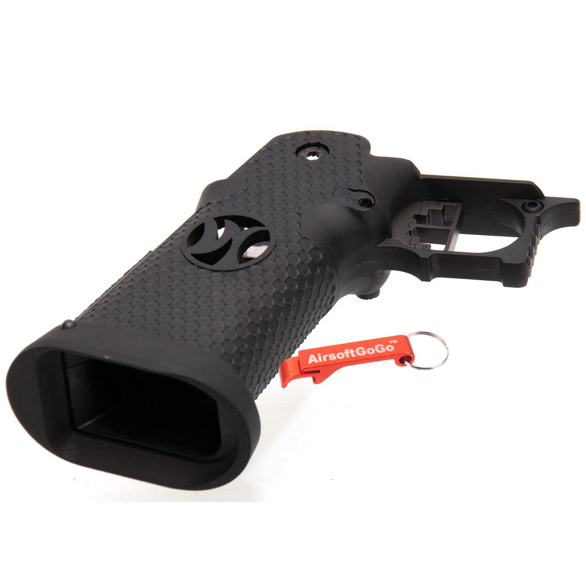 WE / マルイ ハイキャパ5.1・4.3 GBB ガスブローバック用IPSC グリップセット (ブラック)-AIRSOFT GOGO エアガン・サバゲー用品通販