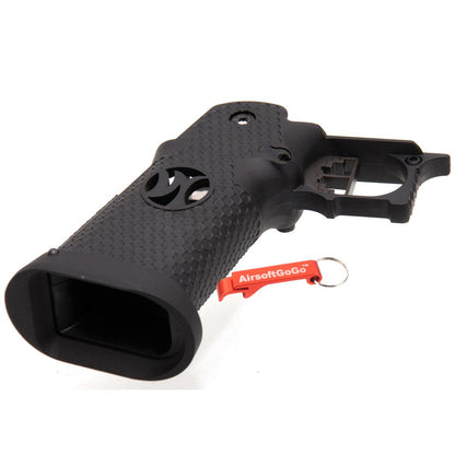 WE / マルイ ハイキャパ5.1・4.3 GBB ガスブローバック用IPSC グリップセット (ブラック)-AIRSOFT GOGO エアガン・サバゲー用品通販