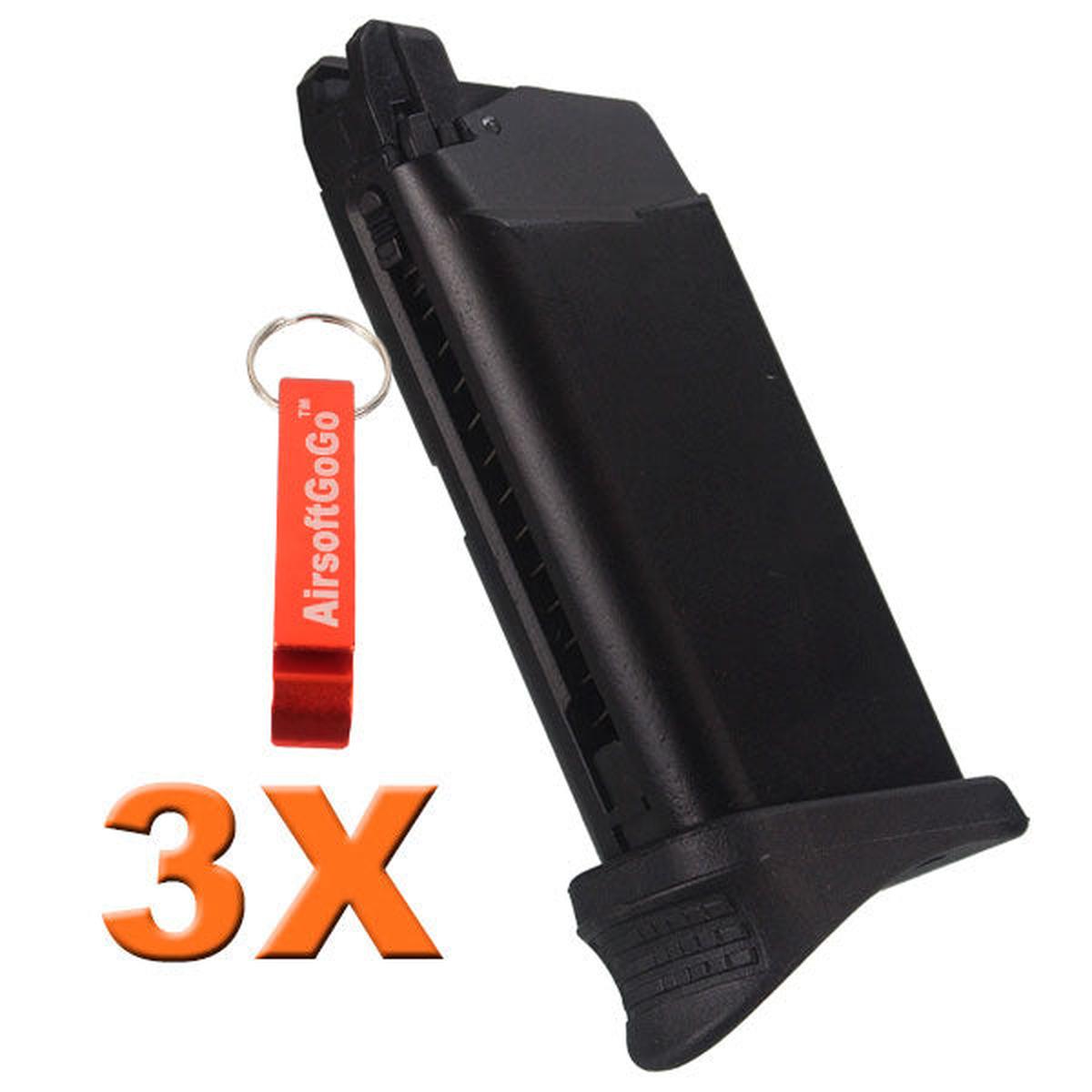 WE Tech G26 G27ガスブローバックピストル用WE 15連マガジン（3本入り)-AIRSOFT GOGO エアガン・サバゲー用品通販