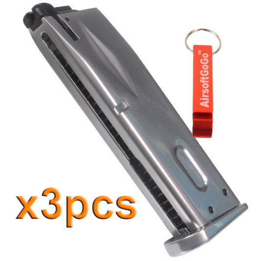 Marui/WE made magazine set for M9/M92/M92F series (3 pieces/silver color)