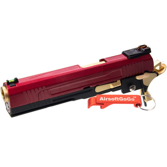 WE/マルイハイキャパ5.1, 4.3対応ARMORER WORKS製IPSCスライドセット (赤＋ブラック＋金色)-AIRSOFT GOGO エアガン・サバゲー用品通販