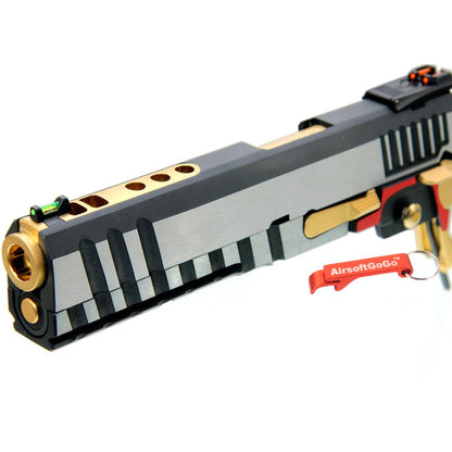 WE/マルイハイキャパ5.1, 4.3対応ARMORER WORKS製IPSCスライドセット (シルバー＋ブラック＋ゴールド)-AIRSOFT GOGO エアガン・サバゲー用品通販