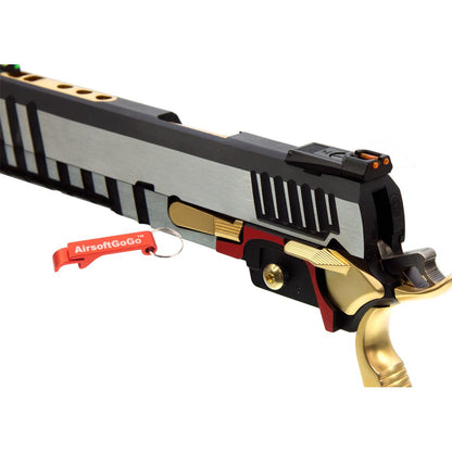 WE/マルイハイキャパ5.1, 4.3対応ARMORER WORKS製IPSCスライドセット (シルバー＋ブラック＋ゴールド)-AIRSOFT GOGO エアガン・サバゲー用品通販